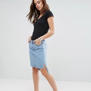Dr Denim Minnie Step Hem Retro Denim Skirt Medium
